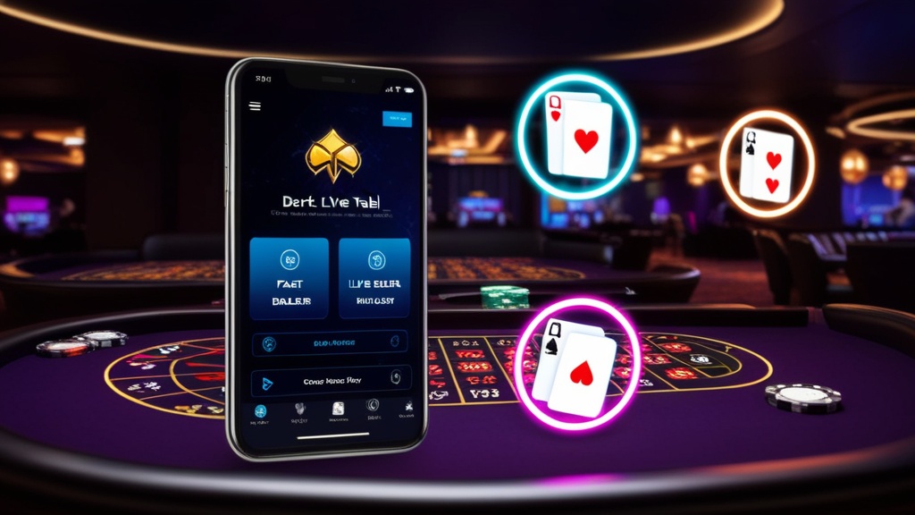 Mobiele live-casinolobby op smartphone met snelle toegang tot tafels
