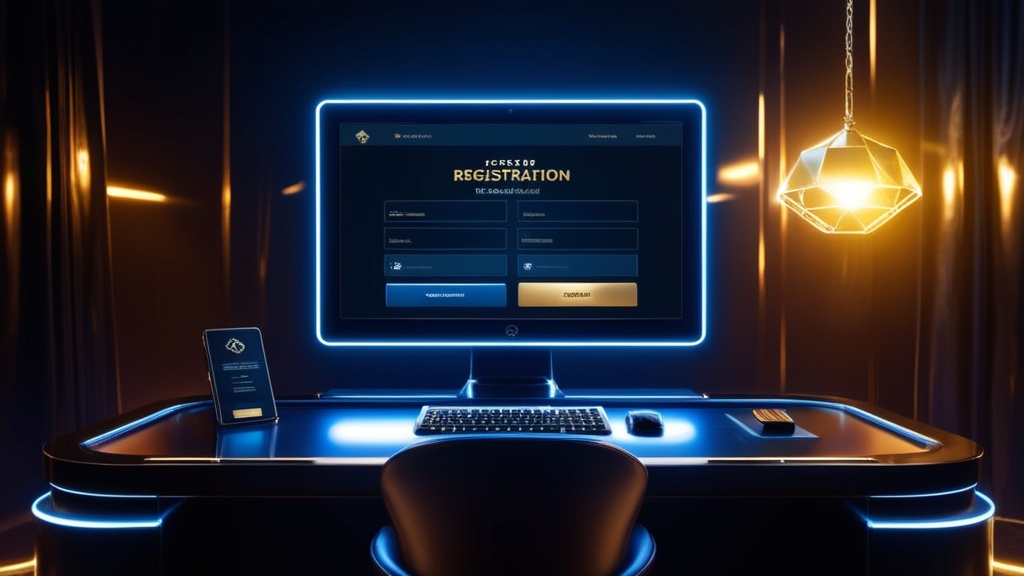 Registratieformulier voor een casino-account in een donkere digitale omgeving